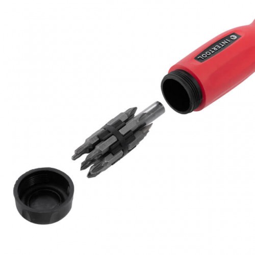 Отвертка реверсивная с комплектом насадок 12 ед INTERTOOL VT-1003