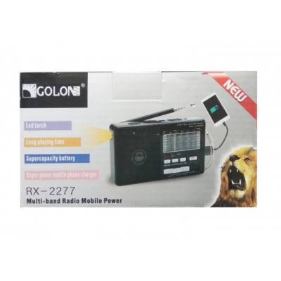 Радио Golon RX-2277 + Power Bank, mp3, USB, фонарь Чёрный