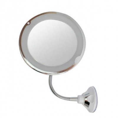 Гибкое зеркало на присоске с 10x увеличением и подсветкой LED MIRROR 10X