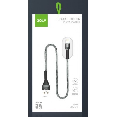 Шнур для зарядки для Iphone - USB GOLF GC-74 кабель 1 метр Чёрный