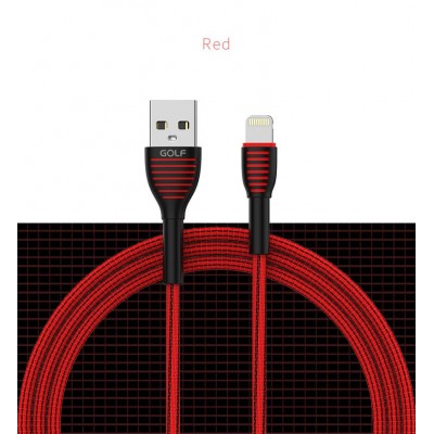 Шнур для зарядки для Iphone - USB GOLF GC-74 кабель 1 метр Красный