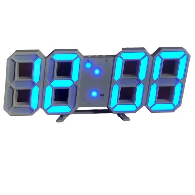 Электронные настольные LED часы с будильником и термометром LY 1089 белые (Синяя подсветка)