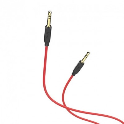 AUX аудио кабель HOCO (UPA-11) 1 метр Черный с красным