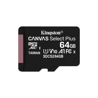 Карта памяти Kingston 64GB MicroSDXC Class 10 Canvas Select plus 100R A1
