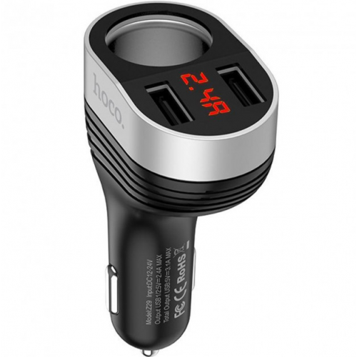 Автомобильное зарядное устройство HOCO Z29 Regal с цифровым дисплеем 2 USB Автомобильное зарядное устройство HOCO Z29 Regal с цифровым дисплеем 2 USB