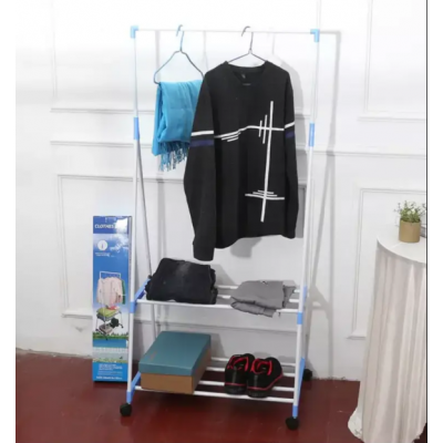 Двух ярусная передвижная напольная вешалка для одежды Clothes Rack Multi-Function