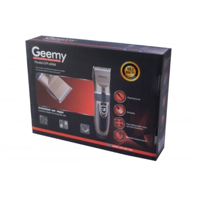 Беспроводная машинка для стрижки волос Geemy GM-6066 с дополнительным аккумулятором