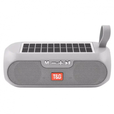 Портативная переносная Bluetooth колонка TG-182  радио  и солнечной батареей Серая