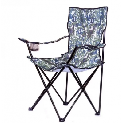 Стул раскладной со спинкой Camping quad chair HX 001 с подстаканником Камуфляж