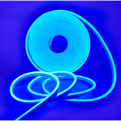 Светодиодная неоновая лента NEON 220В JL 2835-120 G IP65 герметичная 5 метров Синяя