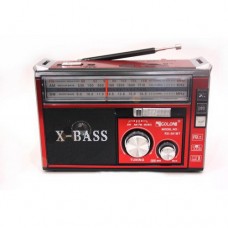 Радиоприёмник колонка с радио FM USB MicroSD и фонариком Golon RX-381 на аккумуляторе Красный