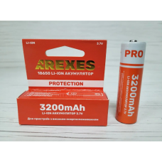 Литий-ионный аккумулятор Arexes 18650 Li-Ion 3200 mAh, 3.7V защита Красный