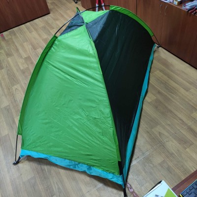 Палатка туристическая  2*1*1.1м Зелёная с голубым (49478)