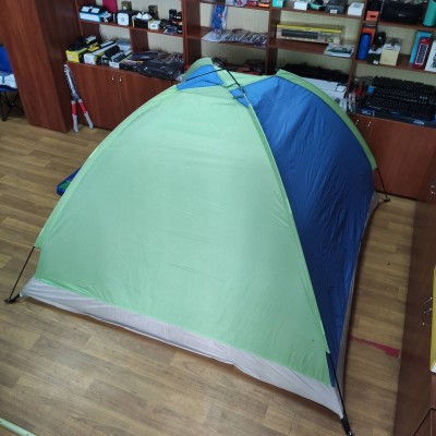 Палатка туристическая  2*2*1.1м Голубая с салатовым (49483)