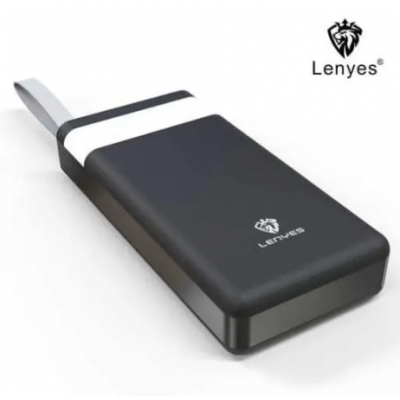 Внешний аккумулятор Power bank Lenyes PX391 30000 Mah батарея зарядка с фонариком Чёрный