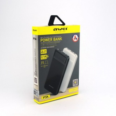 Внешний аккумулятор Power bank AWEI P5K 10000 Mah батарея зарядка Чёрный