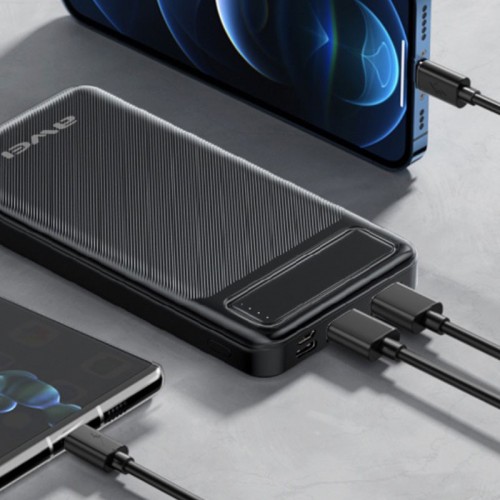 Внешний аккумулятор Power bank AWEI P5K 10000 Mah зарядная батарея Черный