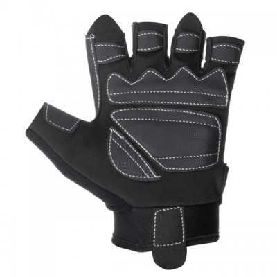 Перчатка без пальцев, экокожа "amara ", защитные вставки на ладони, фиксация ремешком на липучке INTERTOOL SP-0145