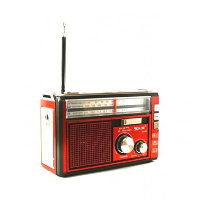 Радиоприёмник колонка с радио FM USB MicroSD и фонариком Golon RX-382 на аккумуляторе Красный