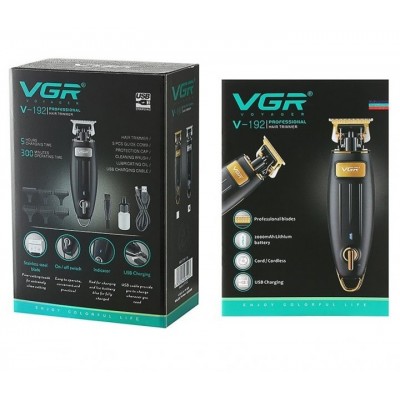 Профессиональная машинка триммер универсальный для стрижки волос бороды и усов аккумуляторная USB VGR 192 Pro + 5 насадок