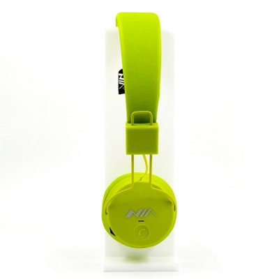 Беспроводные Bluetooth Наушники с MP3 плеером NIA-X2 Радио блютуз Салатовые
