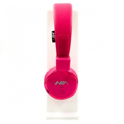 Беспроводные Bluetooth Наушники с MP3 плеером NIA-X2 Радио блютуз Розовые