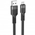 Кабель для зарядки телефонов USB - Micro USB HOCO U110 Extra Durability 2.4A Чёрный