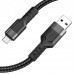 Кабель для зарядки телефонов USB - Micro USB HOCO U110 Extra Durability 2.4A Чёрный