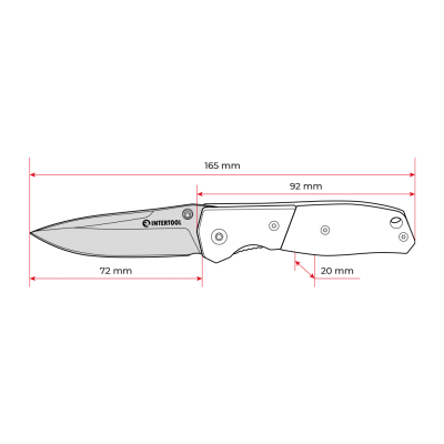 Нож складной 165 мм, ручка с деревянными вставками INTERTOOL HT-0590