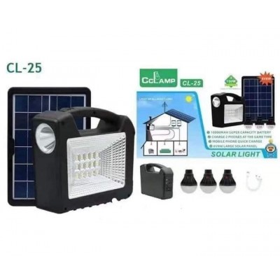 Фонарь портативный на солнечной батарее Cclamp CL 25 солнечная зарядная станция + 3 лампочки