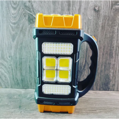 Аккумуляторный LED фонарь Hurry Bolt HB-1678 аварийный светильник с солнечной панелью Золотой