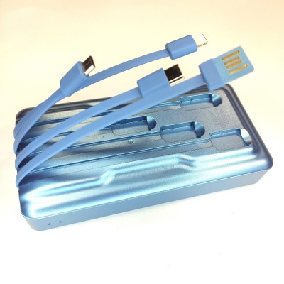 Внешний аккумулятор с солнечной панелью Power bank UKC 8412 20000 Mah зарядка кабель 4в1 Синий