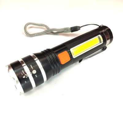 Аккумуляторный фонарь X-Balog BL-511-P50+COB с боковым светом Чёрный