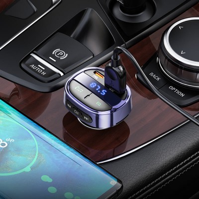 Автомобильный FM-трансмиттер модулятор Bluetooth MP3 HOCO E70 PD30W+QC3.0 с функцией быстрой зарядки