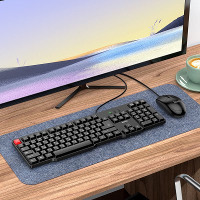 Проводная клавиатура с мышью HOCO GM16 RU/ENG раскладка Чёрная