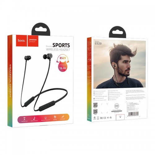 Беспроводные Bluetooth наушники HOCO ES29 Graceful Sports Wireless Earphones Чёрные