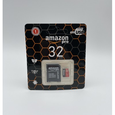 Высокоскоростная карта памяти micro SD AMAZON Pro 32GB class 10 с карманом