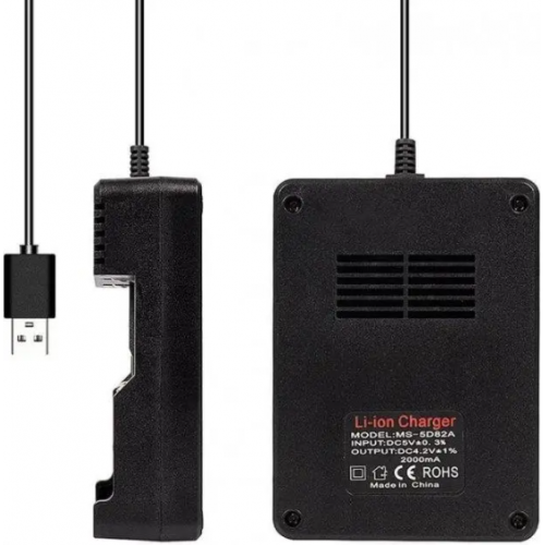 Зарядное устройство для аккумуляторов USB Li-ion Charger MS-5D82A 4.2V/2A с 2 слотами