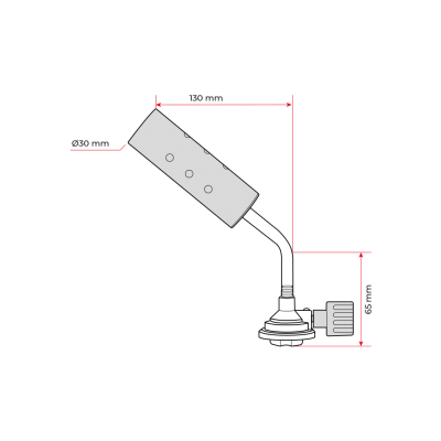 Горелка газовая, регулятор, сопло D=30 мм INTERTOOL GB-0025