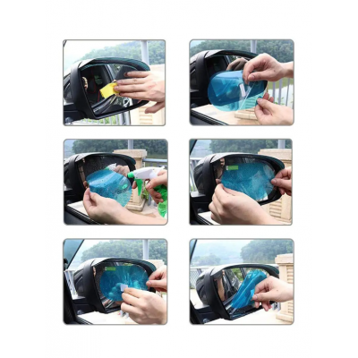 Автомобильная защитная водоотталкивающая пленка антидождь на боковые зеркала 145x100 Бесцветная