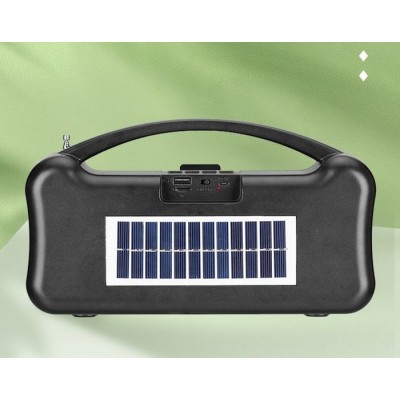 Портативная колонка, акустика J-ipok-P352 с солнечной панелью Чёрный с бирюзовым