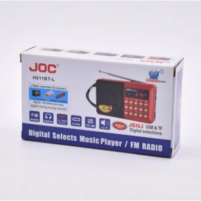 Радиоприёмник с FM USB MicroSD JOC H011BT-L радио на аккумуляторе Красный