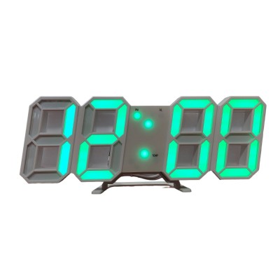 Электронные настольные LED часы с будильником и термометром LY 1089 белые (Зелёная подсветка)