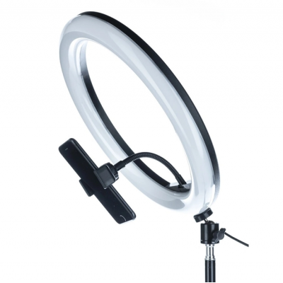 Кольцевая LED RGB лампа 33 см 20W MJ-33 с держателем для телефона селфи кольцо для блогера СО ШТАТИВОМ