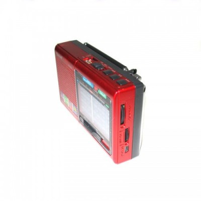 Радиоприёмник колонка с радио FM USB MicroSD Golon RX-6622 на аккумуляторе Красный