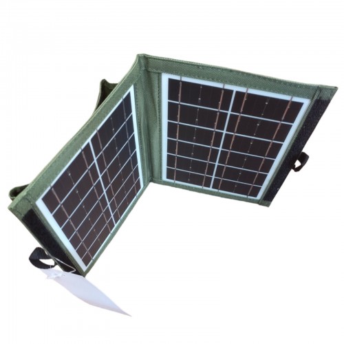 Солнечная панель трансформер CcLamp CL-670 7Вт зарядка от солнца Solar Panel Зелёная