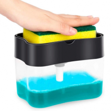 Диспенсер для моющего средства с подставкой для губки Soap Pump & Sponge Caddy Черный