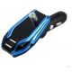 FM модулятор X8 Plus Bluetooth 2 USB AUX трансмиттер Синий