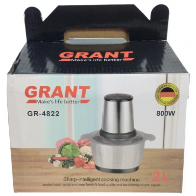 Электрический блендер-измельчитель Grant GR - 4822 2 литра Металл 800 Вт