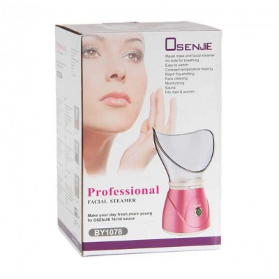 Паровая сауна для лица, ингалятор 2 в 1 Professional Facial Steamer BY-1078 Osenjie Розовая
